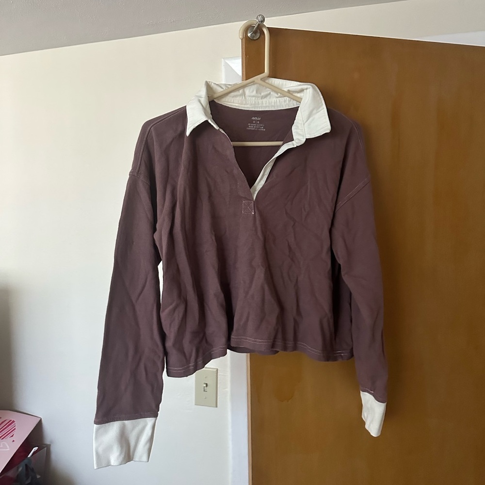 Aerie long sleeve cropped top